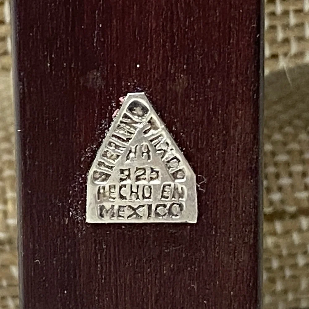 Vtg Taxco Mexico Hecho En Sterling Silver 925 Wood Cross Crucifix INRI Old Money
